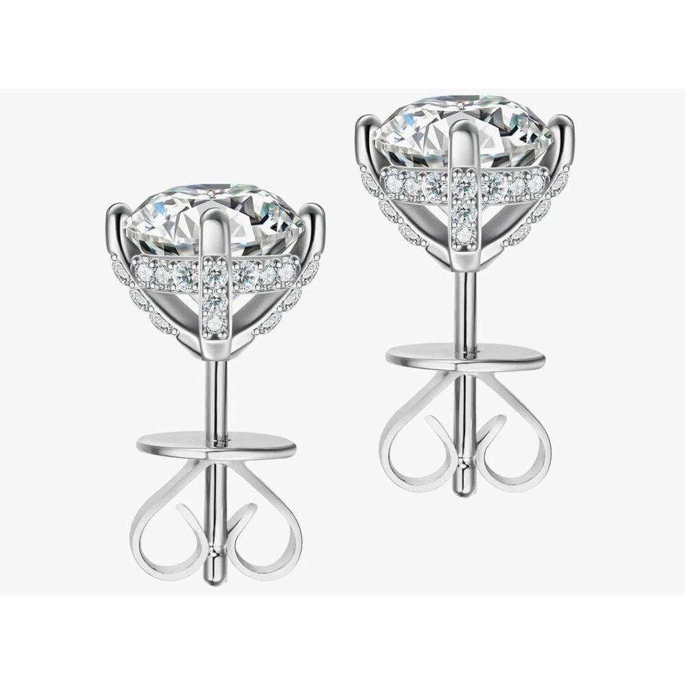 Sterling Silver Clear Crystal Stud Earrings - Timeless Sparkle